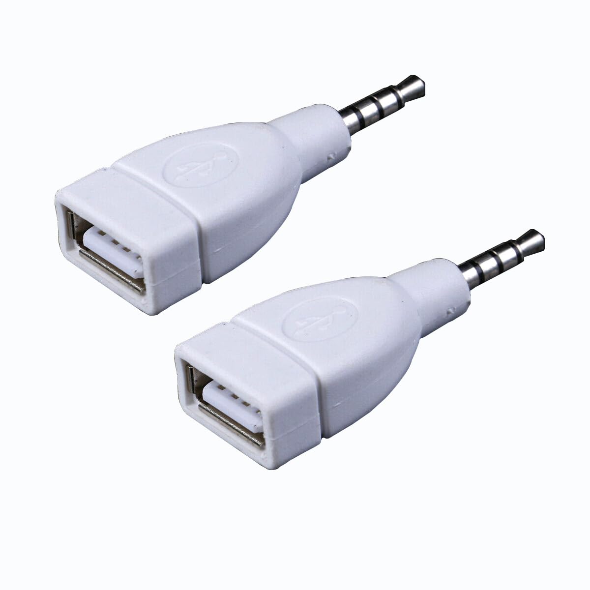 HSEUOPV 3.5回転USBアダプタ3.5 mmオスジャック回転USB 2.0メスプラグ変換器AUXオーディオ自動車部品、フラッシュメモリUSBドライバからMP 3を入力するために使用（補助自動車ポートのみ使用）2パック）