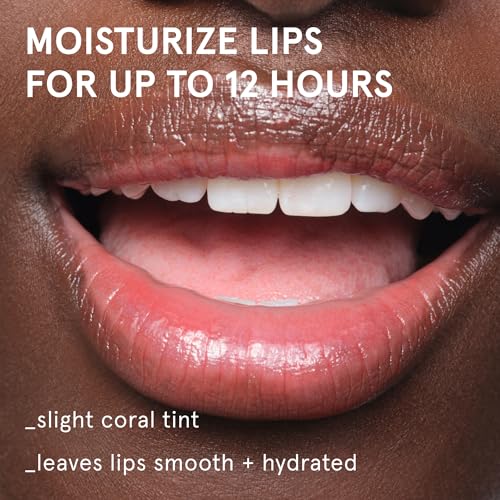 Image of Glossier Balm Dotcom Hydrating Tinted Lip Balm - Universal Salve, Up to 12Hr Moisture for Dry Lips, Cuticles & Skin - Lanolin, Beeswax & Castor Oil - Wild Fig, Honeyed Scent Coral Tint, 15ml