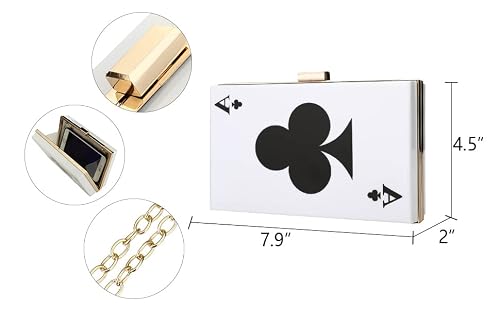 Erouge Acrylic Evening Clutch Women Designer Handbag Poker Shape Purse #TOP1