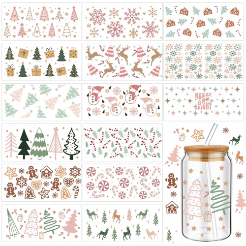 Jetec 15 Sheets Christmas UV DTF Wraps