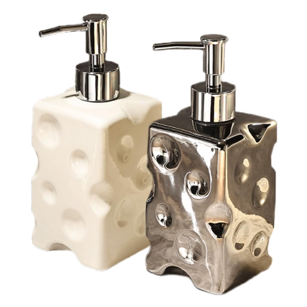 Bellissimo Dispenser di Sapone Manuale a Spinta, Bottiglia di Sapone per lozione, Contenitore in Ceramica, Contenitore Riutilizzabile per Bottiglia di Sapone Liquido da appoggio Pratico
