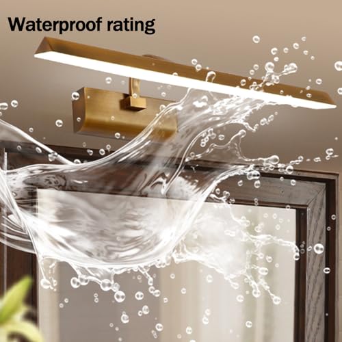 Lámpara de pared interior larga de 41cm con luz blanca y rotación ajustable para espejo baño 5