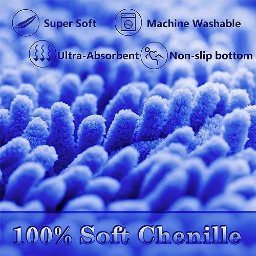 RUN HELIX Ultra Soft Chenille Bath Mat Non Slip, Bath Mat Set 3 Piece, Shaggy Bathroom Mats - Image 3