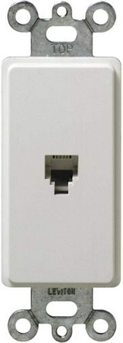Leviton 40649-W 6P4C Screw Terminals, Decora Insert, White
