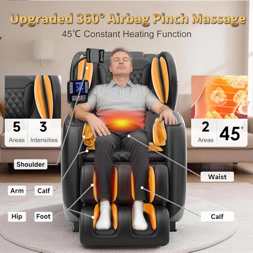 VireoNest 2026 Massage Chair Full Body, Zero Gravity Massage Chair Recliner - Upgraded 10-Point Roller, Heating, Airbags, Foot Roller, Shiatsu Full Body Massage Chairs, Gift for Parent - Image 5