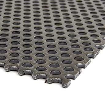 OnlineMetals A36 Carbon Steel Perforated Sheet, Unpolished (Mill) Finish, Hot Rolled, Staggered 0.1875" Holes, ASTM A36, 0.06" Thickness, 16 Gauge, 12" Width, 24" Length, 0.25" Center to Center