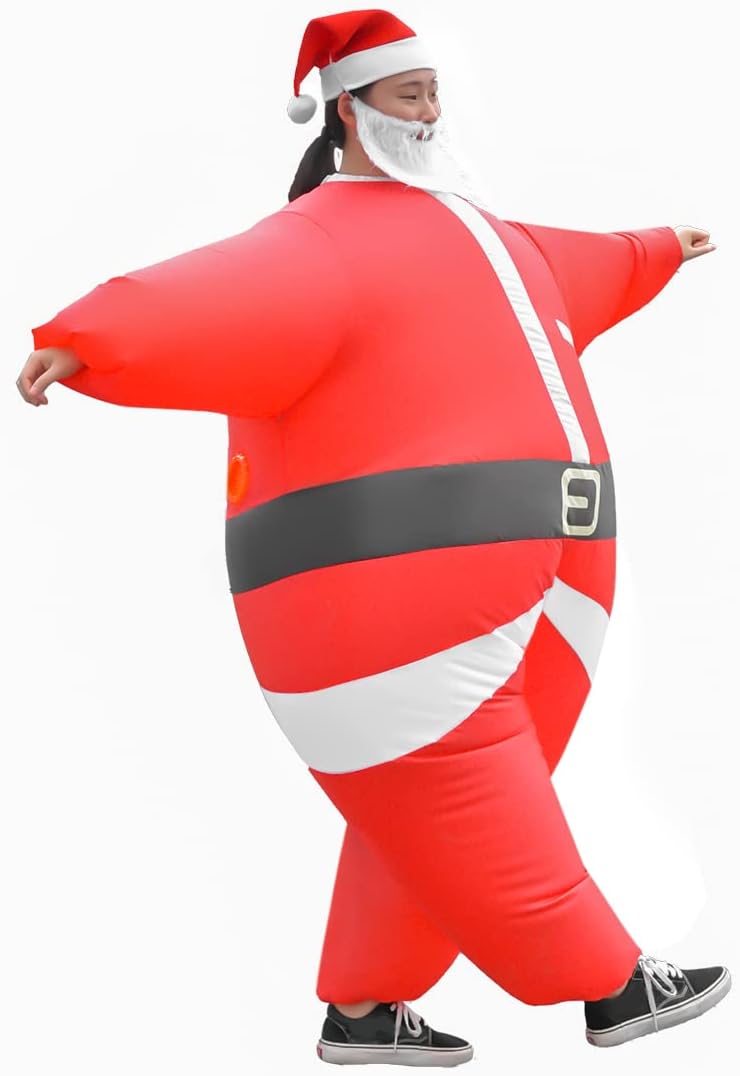 Inflatable Christmas Costume Adult Blow Up Costumes Set with Portable Blower Holiday Halloween Cosplay Party - Image 3