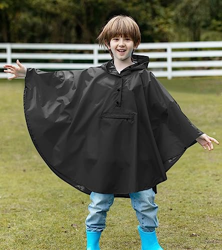 Image of SaphiRose Lightweight Kids Rain Poncho Jacket Waterproof Outwear Rain Coat