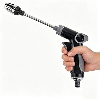 High Pressure Car Wash Gun with Foam Cannon,Adjustable Garden Hose Spray | High Pressure Garden Hose Nozzle Multi-Function Water Sprayer Car Washing Lawn Watering Adjustable Jet Spray Black Gray
