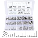 Machine Screw Assortment Kit #6-32/ #4-40/ #2-56 Phillips Pan Head Nuts and Bolts Assortment Kit, 304 Stainless Steel Machine Screws, Fully Machine Thread - 390Pcs