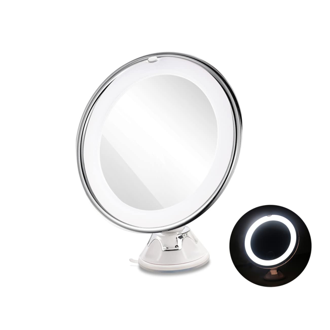 Miroir grossissant 10x à ventouse pour corriger les défauts de teint