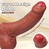 Kuaecr Riesiger Dildo mit Groß Starkem Saugnapf Silikon Dildo Flexibel Realistischer Dicker Dildos mit Big Eichel Stimulate G-Punkt Penis Plug Analdildo Masturbator Sexspielzeug für Frauen Männer (M)