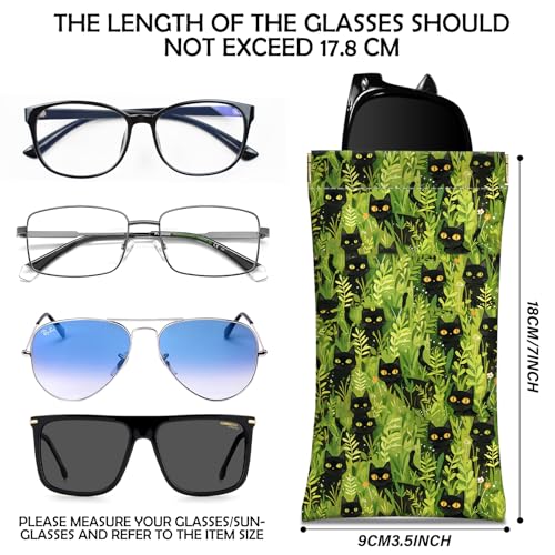 Image of 2 PCS Glasses Case Eyeglass Sunglasses Pouch Squeeze Portable Bag Soft Leather with Cleaning Cloth Women Men Girls