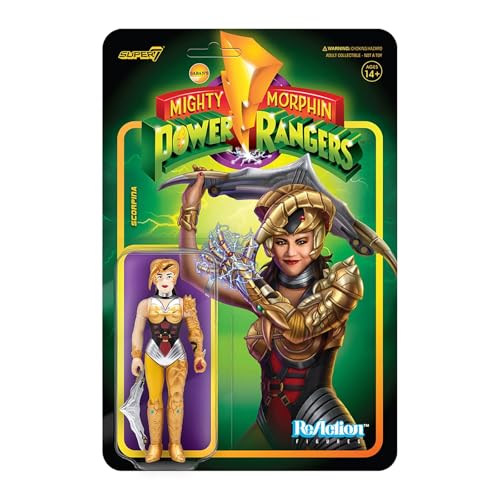 Figurine Reaction Scorpina Power Rangers Super7 Mighty Morphin de 10cm, jouet articulé vintage