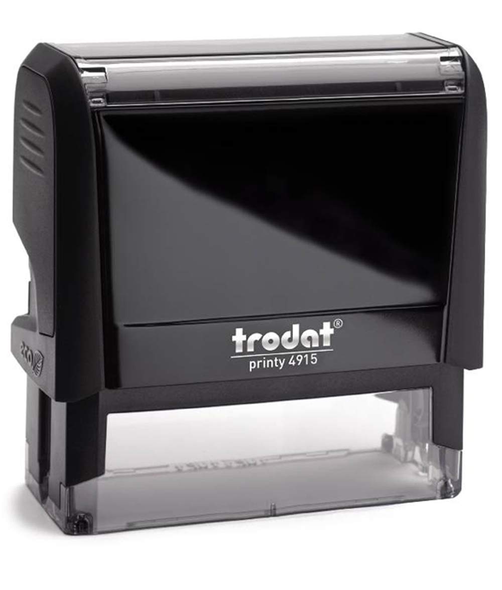 Trodat Printy 4915 - Sello (70 x 25 mm, para 5 líneas, en diferentes colores, diseño en línea), color negro