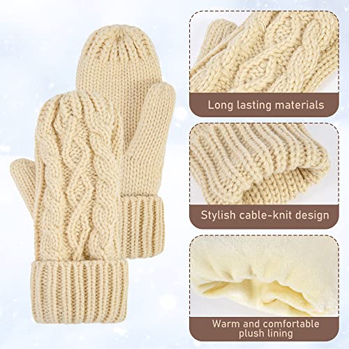 ANDORRA 3 in 1 Women Soft Warm Thick Cable Knitted Hat Scarf & Gloves Winter Set4