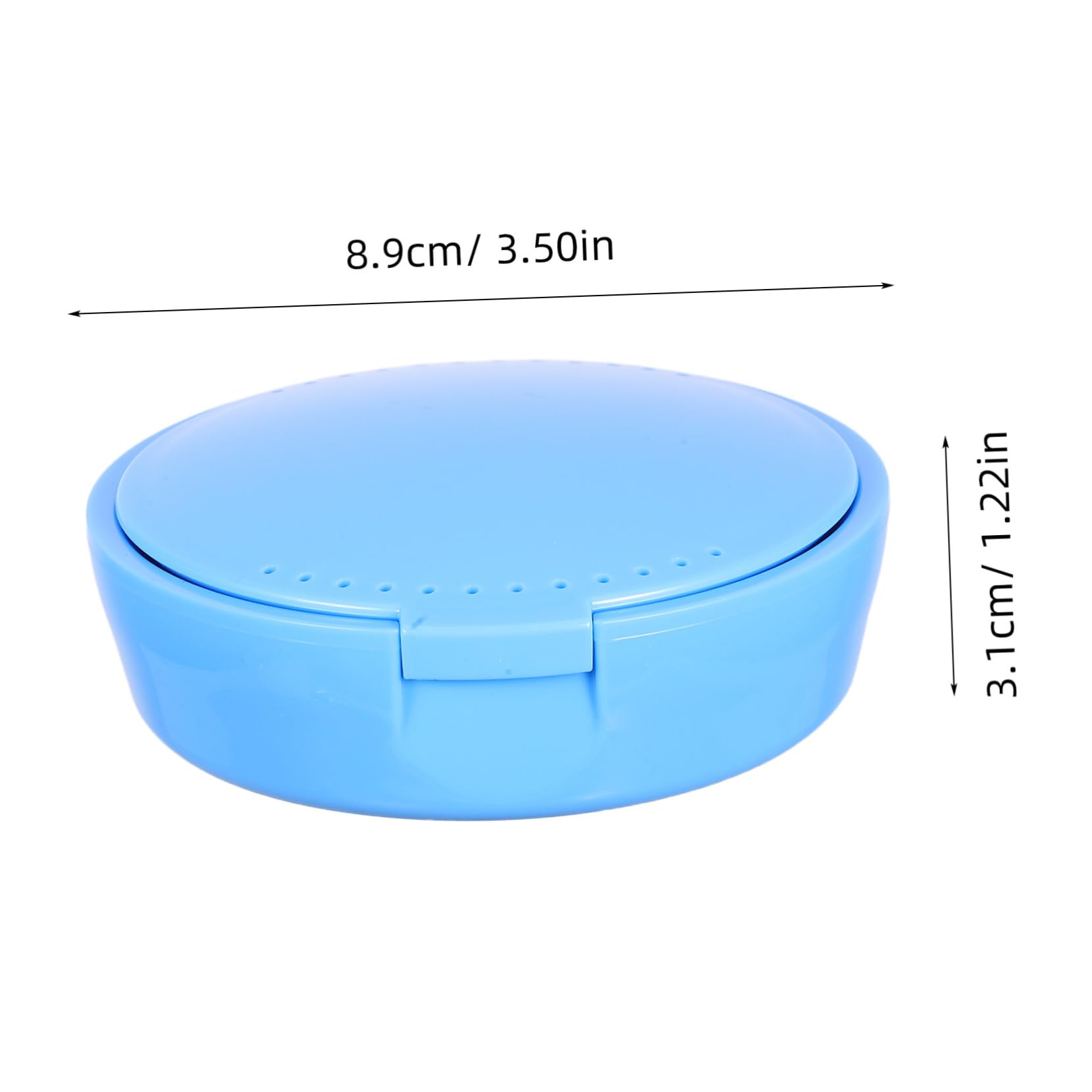 Unomor Round Retainer Case with Integrated Mirror Portable Tooth Storage Box for False and Small Accessories Plastic Travel Container for Easy Cleaning