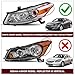 JSBOYAT Headlight Assembly Pair for 2008-2012 Honda Accord Coupe 2-Door Halogen Projector Headlamp Chrome Amber Corner (Driver and Passenger Side)