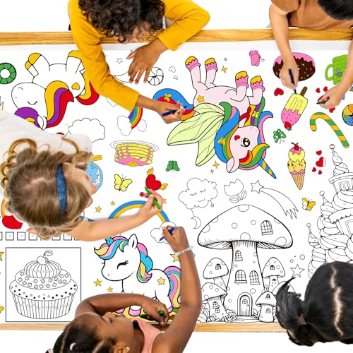 AMLEBE Póster para Colorear - 72 x 28 Mantel Gigante para Colorear Niños,...