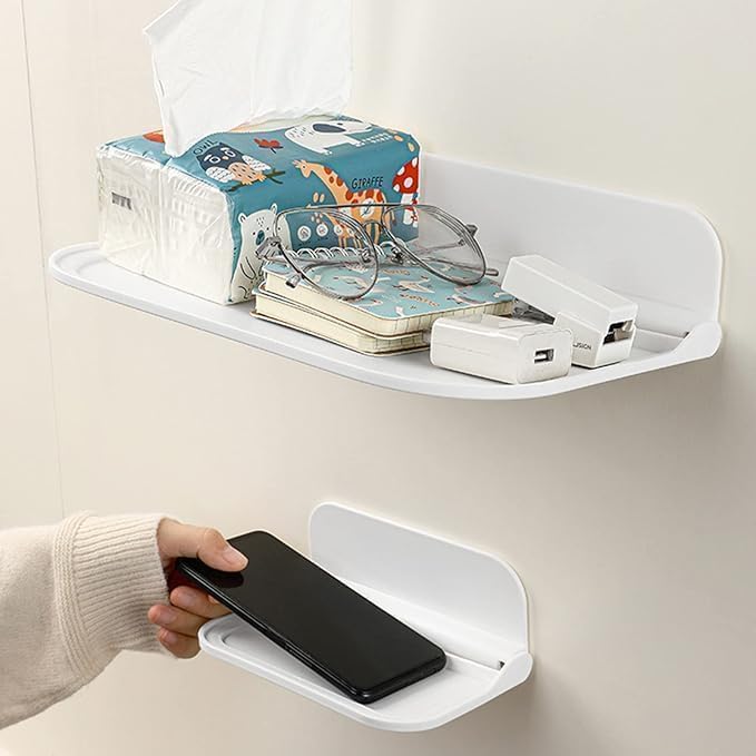 Image of Floating Shelves /Foldable Small Wall /Space Saving Mounted Storage Tray /Easily Expands Wall Spaces Shelves for Bathroom, Kitchen, Office