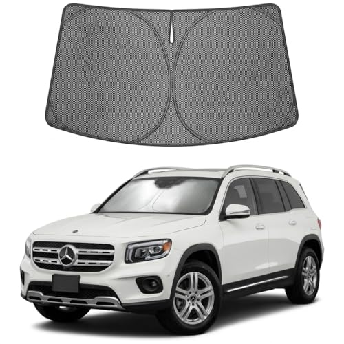 Image of Proadsy Windshield Sun Shade Custom Fit Mercedes Benz GLB 2020-2026 Ice Crystal Black Front Window Sunshade UV and Heat Blocker Foldable Visor Keeps Car Cooler for Summer Parking and Daily Use