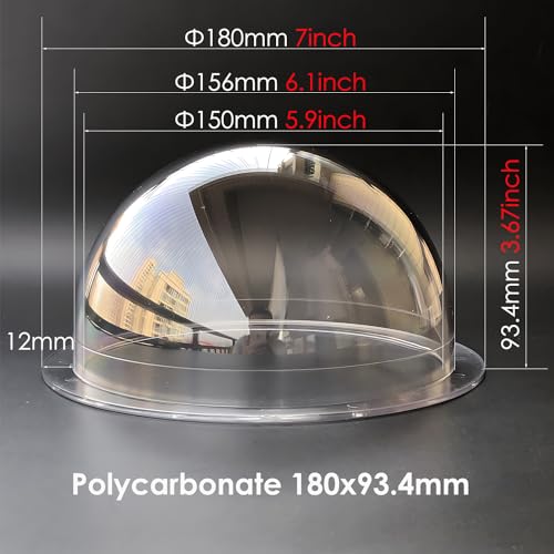 UQISOVI 7 Inch Clear Camera Dome Cover Thickened Polycarbonate Transparent Hemispheres Security Camera Protective Cover Lens Protection Cover Skylight Window 7