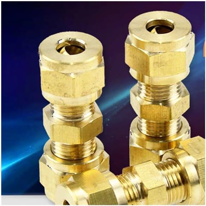 Compatible Fit Tube OD 4mm Brass Compression Fitting Union Straight Connector Water Gas Fuel