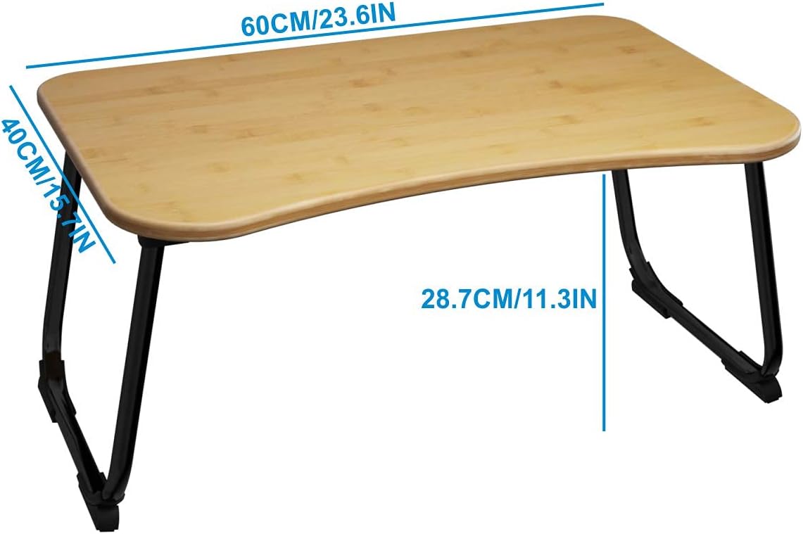 Onе-Dау Sаlе: Uр tо 70% оƒƒ ZHU CHUANG Multifunctional Lap Desk Breakfast Serving Bed Tray Sofa Tray with Foldable Legs Natural Color 100% Solid Bamboo