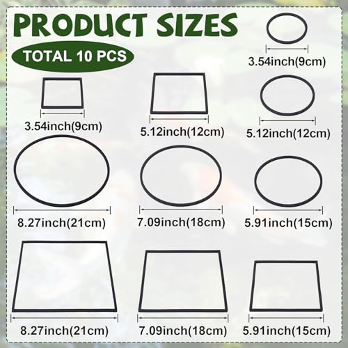 Image of 10pcs Fish Feeding Ring, Oval Square Aquarium Floating Plant Barriers, Mix Sizes EVA Fish Feeder Corral Aquarium Fish Tank Accessories for Betta Goldfish Turtle- Black