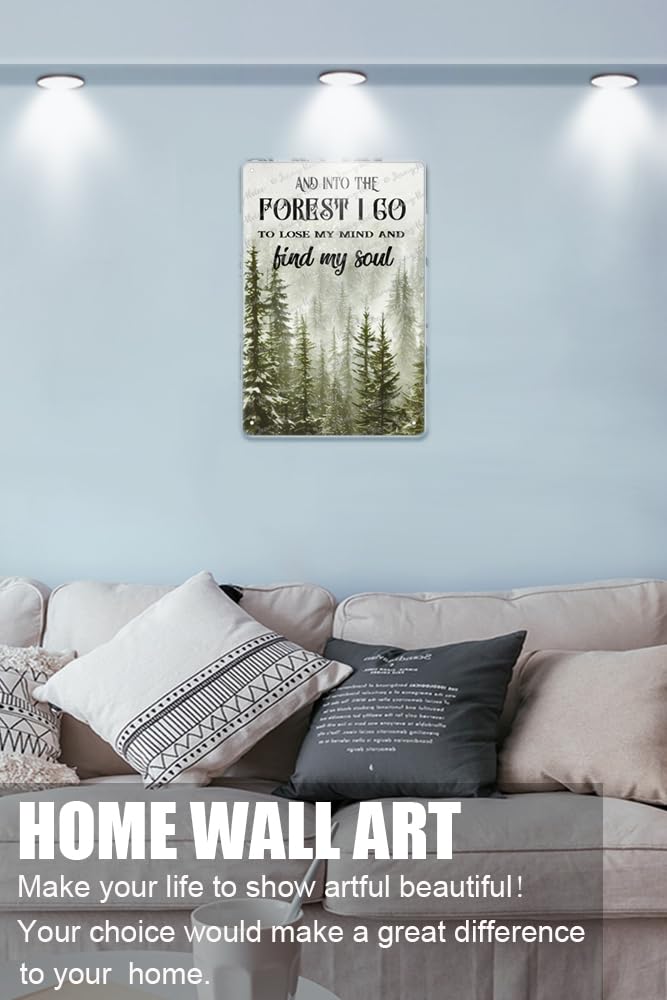 Cartello Da Giardino In Metallo "I Go To Lose My Mind And Find My Soul" - Targa Decorativa 20x30 Cm Vintage