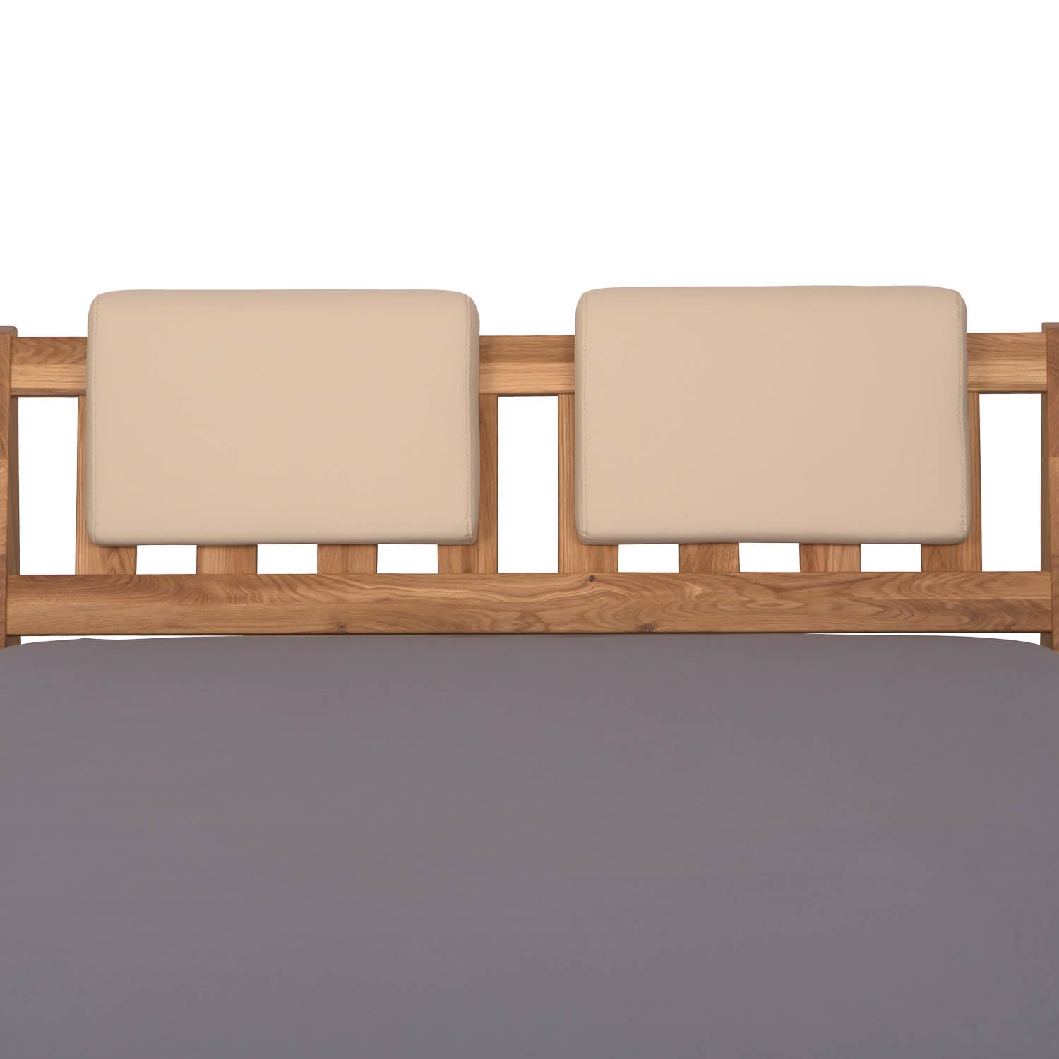 Staboos 2er Set Leder Polsterkissen, Steckkissen für Bettkopfteil zum einhängen, Rückenlehne für Bett mit Kopfteil, SK01 (beige)