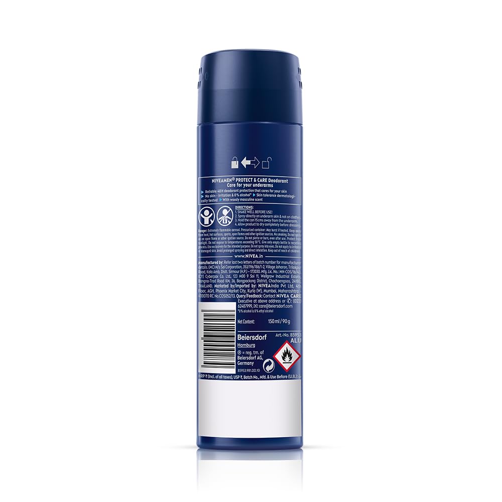 Amazon | Nivea Men Protect and Care Deodorant, 150 ml, India(Ship