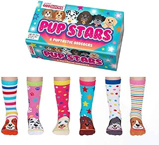 Pup Stars - United Oddsocks - Box 6 Oddsocks For Girls, UK 12-5.5, EUR 30.5-38.5