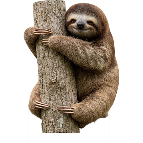 Image of Sloth 2FT Life Size Cardboard Cutout Fun Animal Standup, 1 PC | Sloth Cardboard Cutout Standup for Events, Party Decor, Birthday and Photos, Fun Animal Decoration for Home & Party