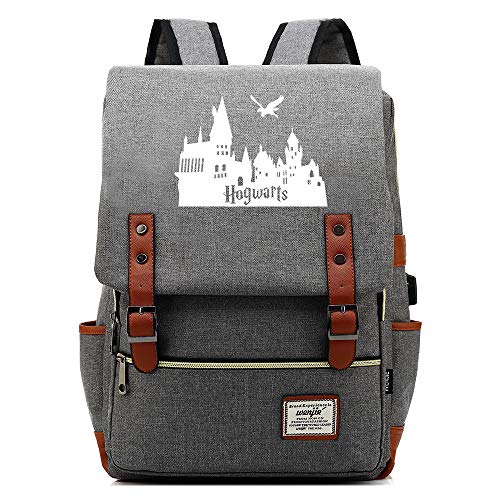 Preisvergleich Produktbild NYLY Leichte wasserdichte Rucksack multifunktionale Retro Computer Rucksack Unisex College Schule Tasche, Hogwarts Castle L Grau
