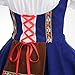 Colorful House Women's Oktoberfest Costume Adult Off-Shoulder Beer Maid Costume for Bavarian Carnival(Blue,M)