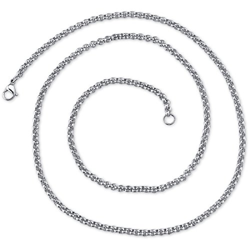 Peora Premium Surgical Grade 2Mm Stainless Steel Rolo Link Chain Necklace For Men And Women, 20 Inch #TOP15