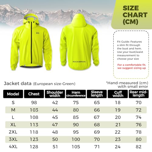 ROCKBROS Chubasquero Deportiva Hombre Mujer, Chaqueta Impermeable Transpirable Cortavientos con Detalles Reflectantes para Ciclismo Running Acampada Marcha Senderismo, S-4XL - imagen 6