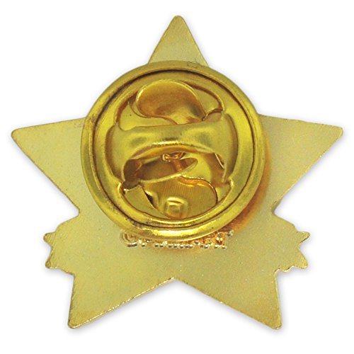Image of PinMart Year Service Award STAR Lapel Pin - Gold Color Plated- & Silver-Plated Metal Workplace Reward Pin - 1-30, 35, 40, 45 & 50 Years of Service Star Pins for Long Standing Employees or Volunteers