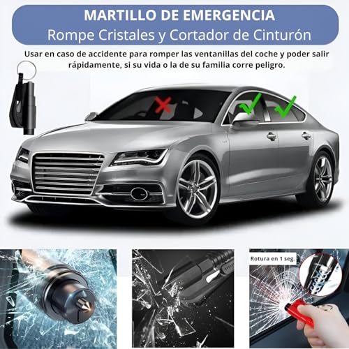 Botiquín de primeros auxilios para coche, compacto e impermeable, con martillo de seguridad y cortador de cinturón para salir del vehículo - imagen 3