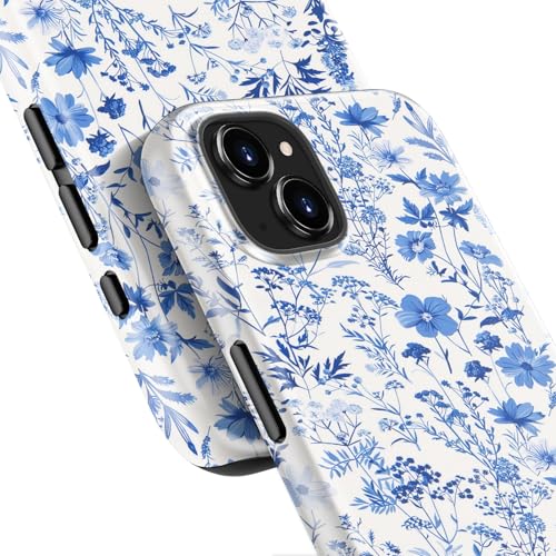 Coque iPhone 15 Plus silicone souple et protection rigide fleur