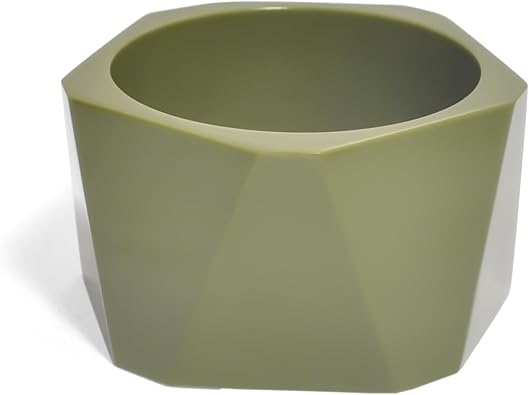Pure Hands Handmade Bold Cedar Green Resin Bracelets With faceted Design Fashionable From Facets Collection Bracelets Set, Polished to satin-smooth finish Perfect for Women.