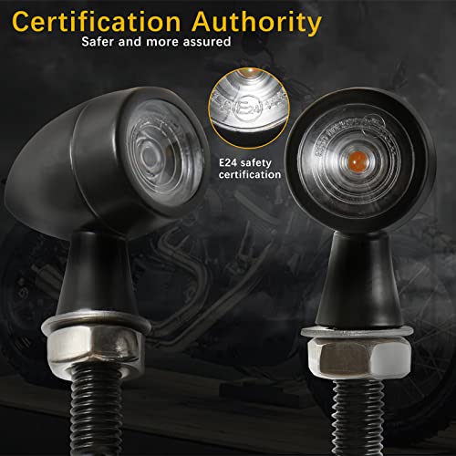 Keepdsgn Motorcycle Turn Signals Mini Bullet Indicator Brake Light Black Universal 8Mm Blinker Lamp For Steet Bike Cruiser Dirt Bike Cafe Racer Bobber - White #TOP7