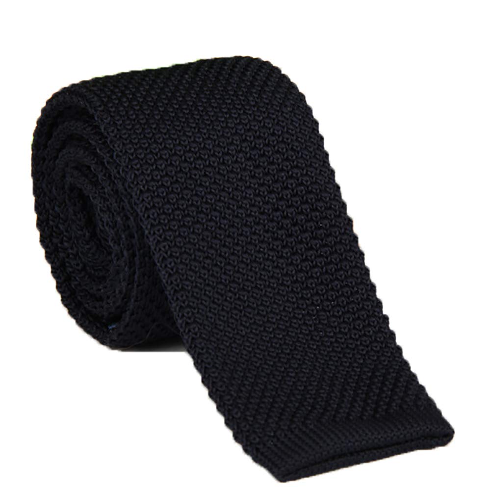 Ulalaza Men's Solid Color Skinny Knit Tie silk Knit Tie Vintage Smart Formal Wedding Necktie for Groom