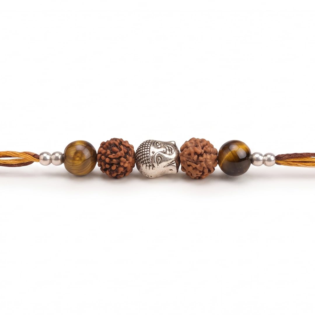 Personalized Natural Certified Gemstone Rakhi for Brother/Bhai/Bhaiya/Bhabhi | Gift for Brother | Each includes Certificate, Customized Greeting Card, meme polaroid (Strength Rakhi)-image-49