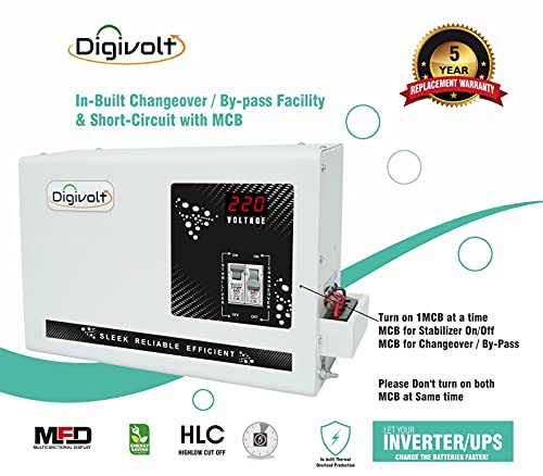 Image of Digivolt D690VM 5KVA 90V-300V 4000W Heavy Duty Mainline Voltage Stabilizer for Home, Load 20 Amps (White)