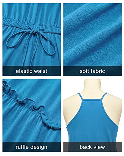 Image of Newshows Women's Summer Casual Dress Cute A Line Ruffle Hem Flattering Fit Beach Vacation Sundress