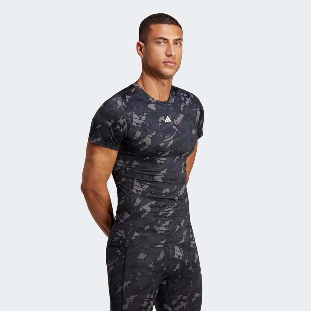 adidas Mens Techfit All Over Print T-shirtT-Shirt