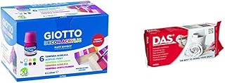 Giotto 538200-6 Flaconi Decor Acrylic 25 ml & DAS bianco 1 kg