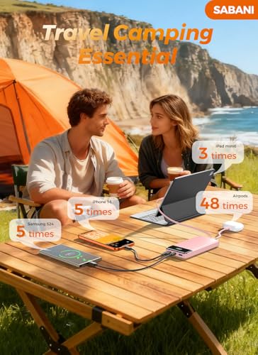 Image of Portable Charger 35000mAh Power Bank - Powerbank with 4 Built in Cables, 22.5W Fast Charging Travel Camping Essential Battery Pack Compatible with iPhone 17 16 15 14 13 Samsung Google, 1 Pack